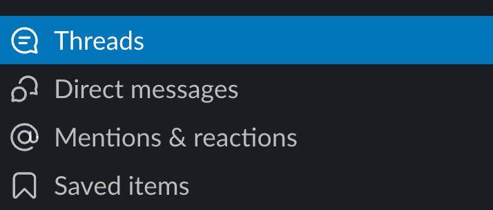 slack threads button